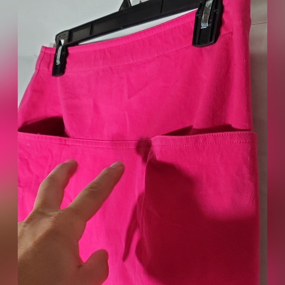 THEORY PINK A-LINE FRONT POCKET REAR ZIP PENCIL MIDI/MAXI SKIRT WOMENS 2 - Picture 2 of 6